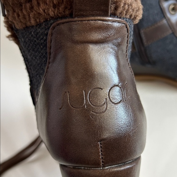 Sugar Brown and Black Lace Up Boots - Picture 11 of 14